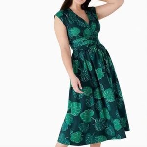 Kate Spade Green Leave Bow Dress